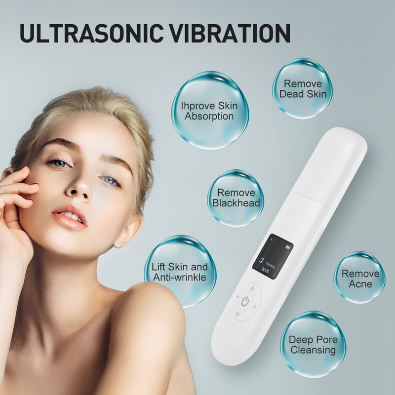 Ultrahangos bőrradír Ultrahangos arctisztító mitesszer eltávolító elektromos arctisztító kefe Ultrahangos peeling bőrápoló
