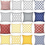 Moderne ukrasne jastučnice Sivo Plavo Žute Poklopne jastučnice Geometrijske vanjske četvrtaste jastučnice Jastučnice za kauč