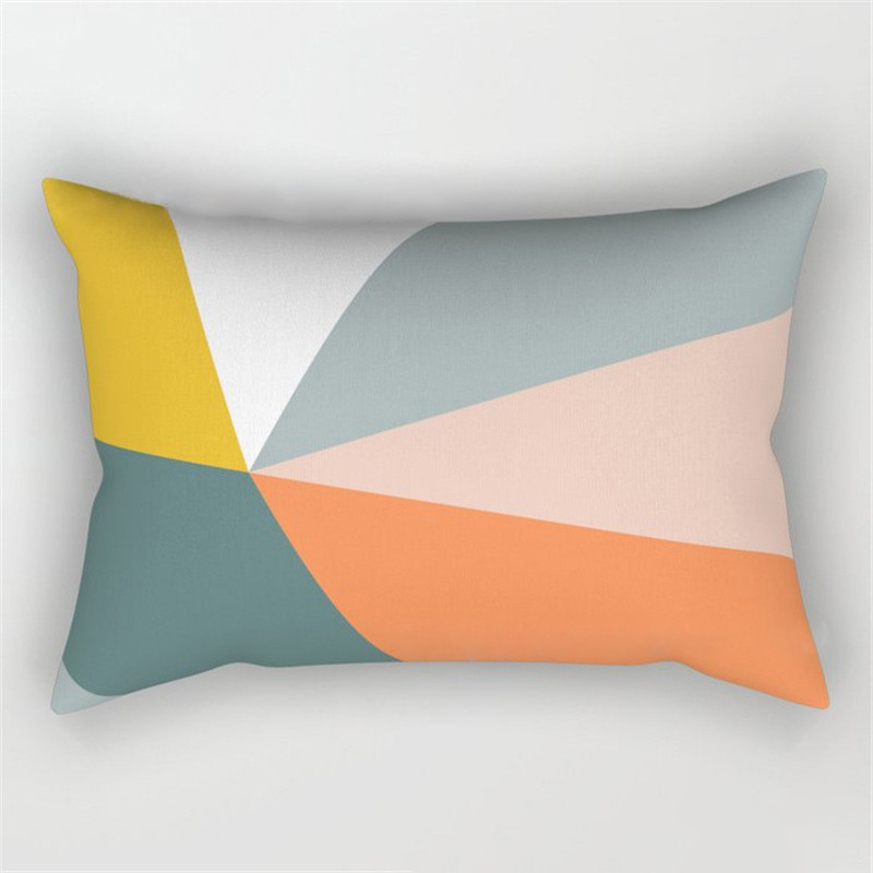 30x50cm szivárvány geometriai poliészter párnahuzat Patchwork csíkos párnahuzat kanapé lakberendezés Absztrakt hálószoba párnahuzatok