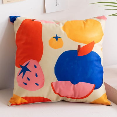 45x45 cm-es színes, szép gyümölcsnyomatú párnahuzat Kanapé Nappali párna Otthoni dekorációs párnák tok párnahuzat