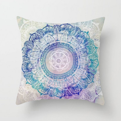 Lakberendezés Nordic Retro Mandala Nyomtatott Barack Bőr Bársony négyzet Ölelés Párnahuzat Párnahuzat