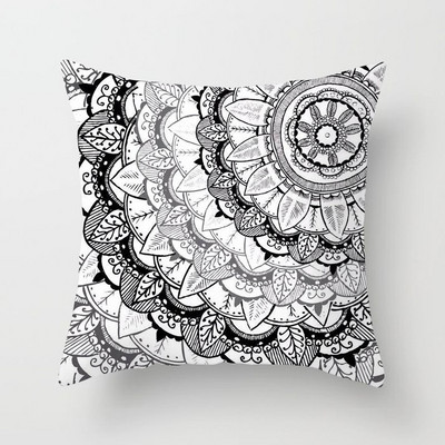 Lakberendezés Nordic Retro Mandala Nyomtatott Barack Bőr Bársony négyzet Ölelés Párnahuzat Párnahuzat