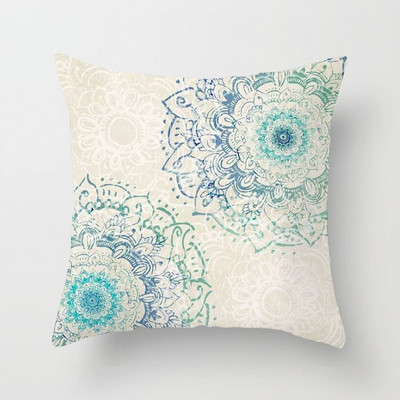 Lakberendezés Nordic Retro Mandala Nyomtatott Barack Bőr Bársony négyzet Ölelés Párnahuzat Párnahuzat