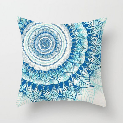 Lakberendezés Nordic Retro Mandala Nyomtatott Barack Bőr Bársony négyzet Ölelés Párnahuzat Párnahuzat