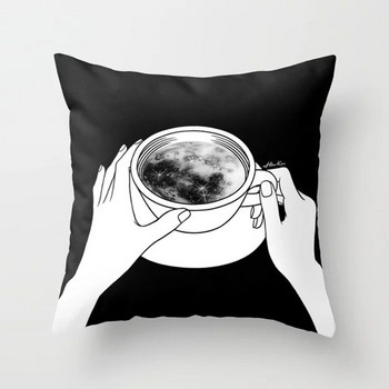 Black Pillow Galaxy Planets Cushion Covers Space Cushion Cover Μαξιλαροθήκη Μαλακή μαξιλαροθήκη υψηλής ποιότητας εκτύπωσης Κάλυμμα μαξιλαριού