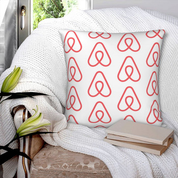 Калъфка за възглавница с лого и шарка на Airbnb Полиестерно ленено кадифе с щампован цип Декор Калъфка за възглавница Калъфка за възглавница на едро