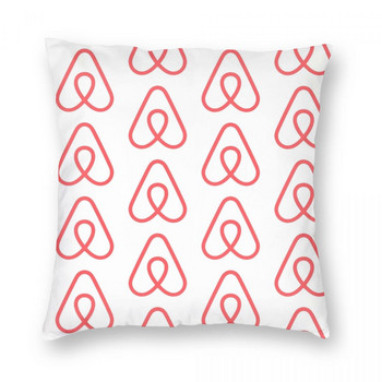 Калъфка за възглавница с лого и шарка на Airbnb Полиестерно ленено кадифе с щампован цип Декор Калъфка за възглавница Калъфка за възглавница на едро