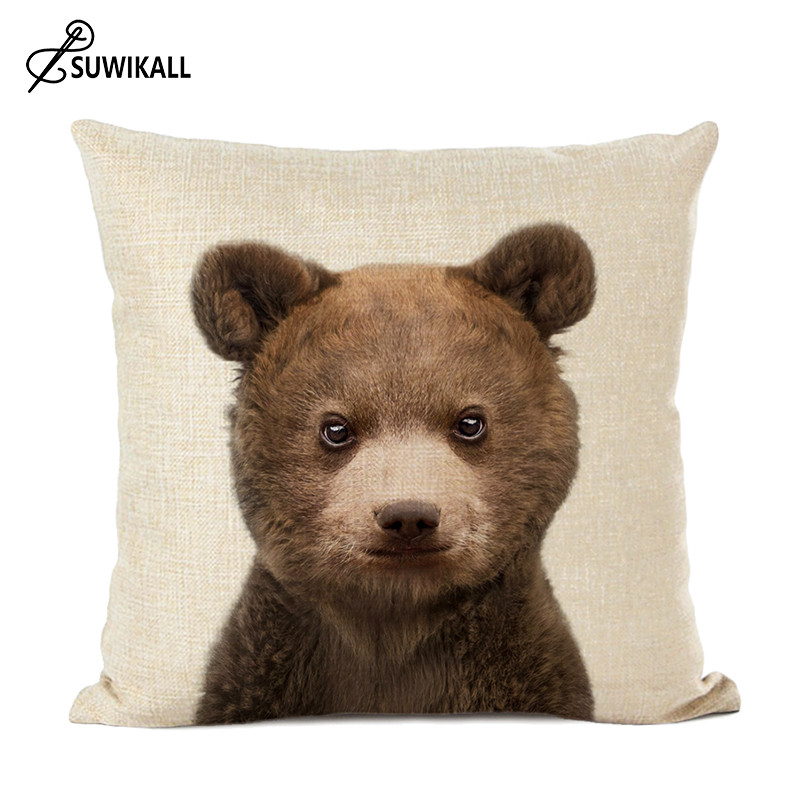 animale drăguțe anime husă de pernă decor acasă iepure măgar vulpe decor pernă lenjerie de pernă decor camera bebelușului husă de pernă