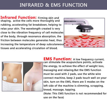 Εργαλείο ανύψωσης προσώπου 3 σε 1 EMS Υπέρυθρη συσκευή μασάζ σώματος υπερήχων Υπερήχων Αδυνατίσματος Λιποδιαλύτης Cavitation Μηχανή ομορφιάς