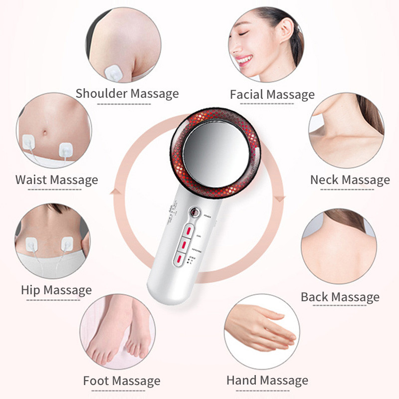 Näo tõstmise tööriist 3 in 1 EMS infrapuna ultraheli kehamasseerija ultraheli salendav rasvapõletaja kavitatsiooni ilumasin