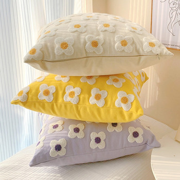 INS бродерия калъфка за възглавница диван пълнени цип дизайн декор мода сладко цвете калъфка за възглавница за легло стол декорация на дома