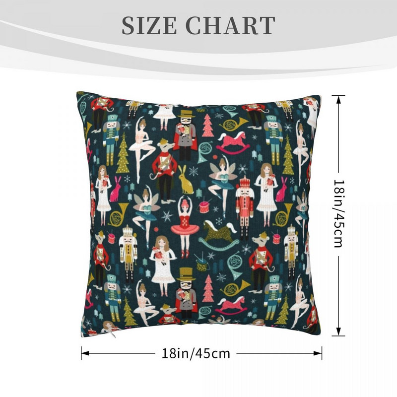 Față de pernă cu muzică amuzantă Spărgător de nuci Balet Față de pernă colorată de primăvară Husă cu fermoar îmbrățișată din poliester