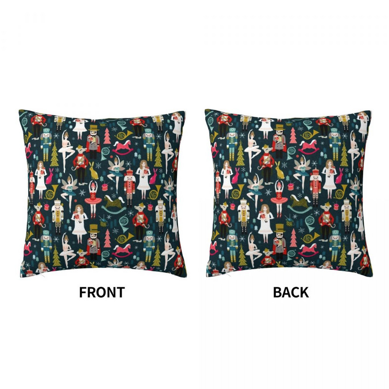 Față de pernă cu muzică amuzantă Spărgător de nuci Balet Față de pernă colorată de primăvară Husă cu fermoar îmbrățișată din poliester