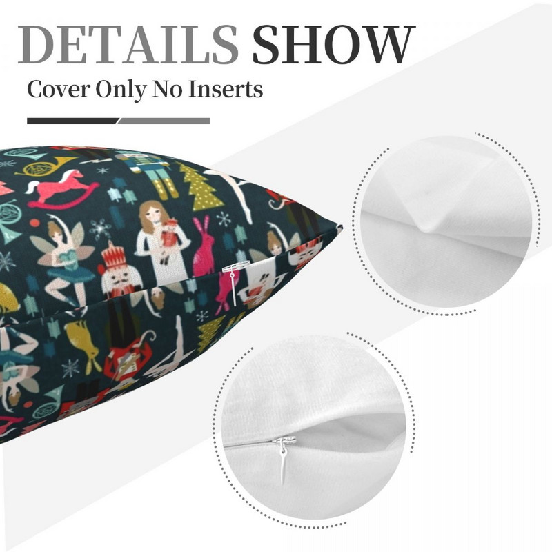 Față de pernă cu muzică amuzantă Spărgător de nuci Balet Față de pernă colorată de primăvară Husă cu fermoar îmbrățișată din poliester