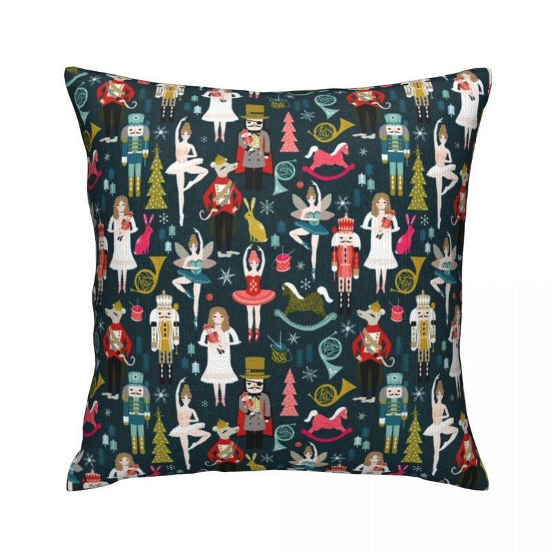 Față de pernă cu muzică amuzantă Spărgător de nuci Balet Față de pernă colorată de primăvară Husă cu fermoar îmbrățișată din poliester