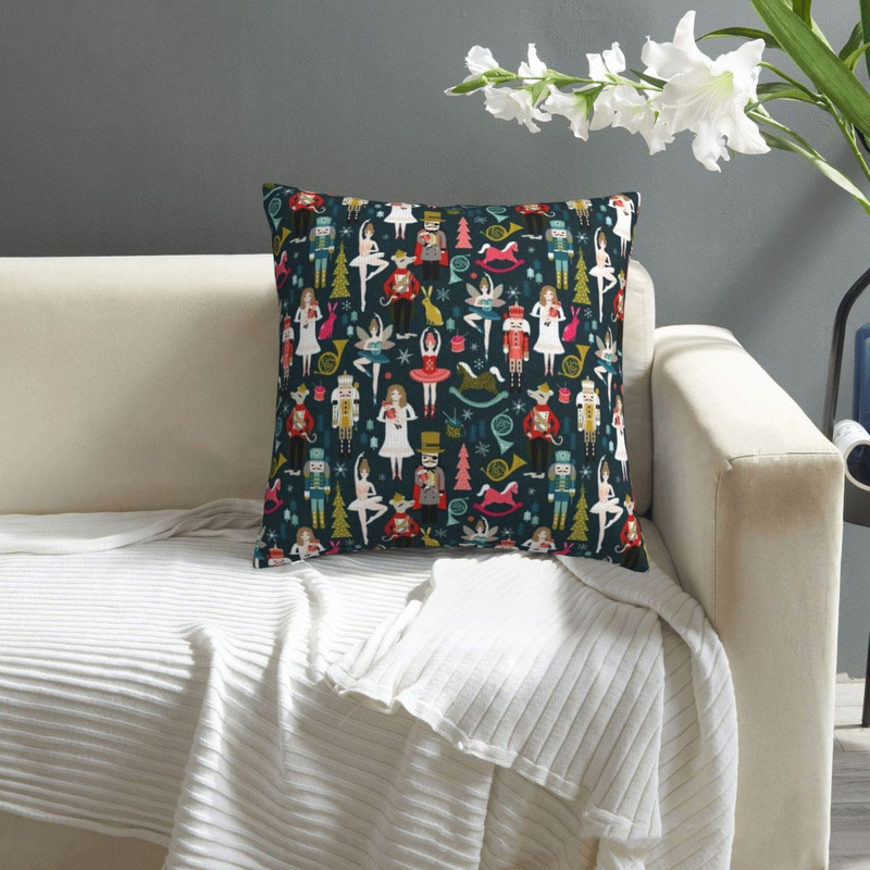 Față de pernă cu muzică amuzantă Spărgător de nuci Balet Față de pernă colorată de primăvară Husă cu fermoar îmbrățișată din poliester