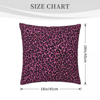 Μαξιλαροθήκη Funky Leopard Print Ροζ Μαύρες Κηλίδες Έγχρωμη Μαξιλαροθήκη Κάλυμμα με φερμουάρ με μαξιλάρι από πολυεστέρα