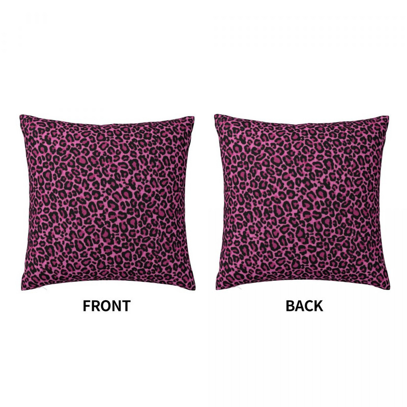 Funky Leopard Print párnahuzat Pink Black Spots Print tavaszi színű párnahuzat poliészter párna cipzárhuzat