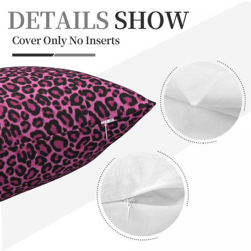 Funky Leopard Print párnahuzat Pink Black Spots Print tavaszi színű párnahuzat poliészter párna cipzárhuzat