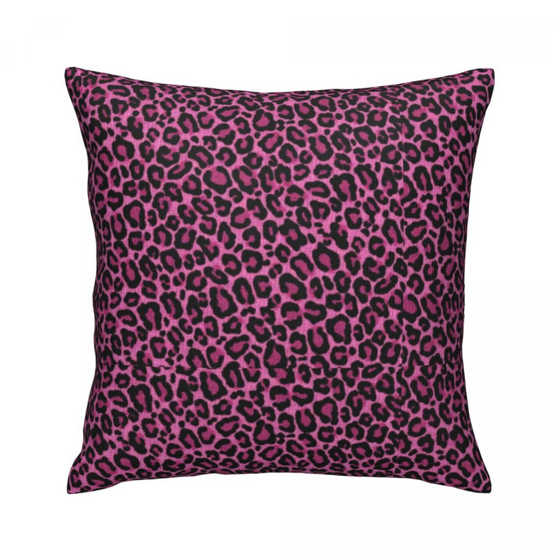 Funky Leopard Print párnahuzat Pink Black Spots Print tavaszi színű párnahuzat poliészter párna cipzárhuzat
