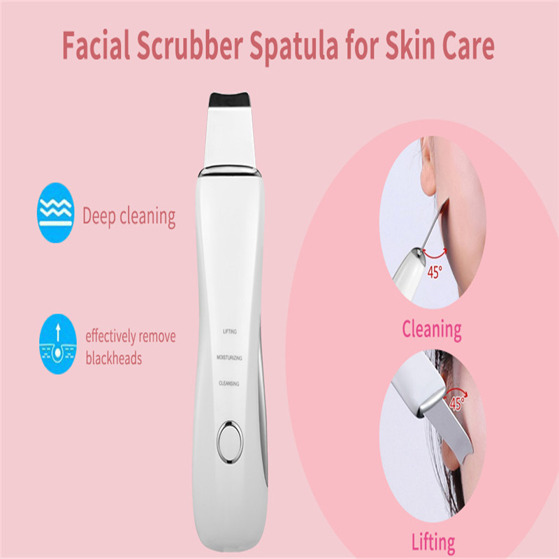 Skin Scrubber Face Spatula Remover για μαύρα στίγματα χαμηλού θορύβου 3 Λειτουργίες Επαναφορτιζόμενο USB Face Cleaner Lifting εργαλείο για βαθύ καθαρισμό