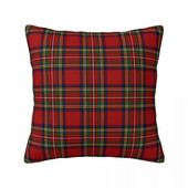 Față de pernă în carouri din tartan clasic Royal Stewart model scoțian Față de pernă pătrată din poliester Husă cu fermoar