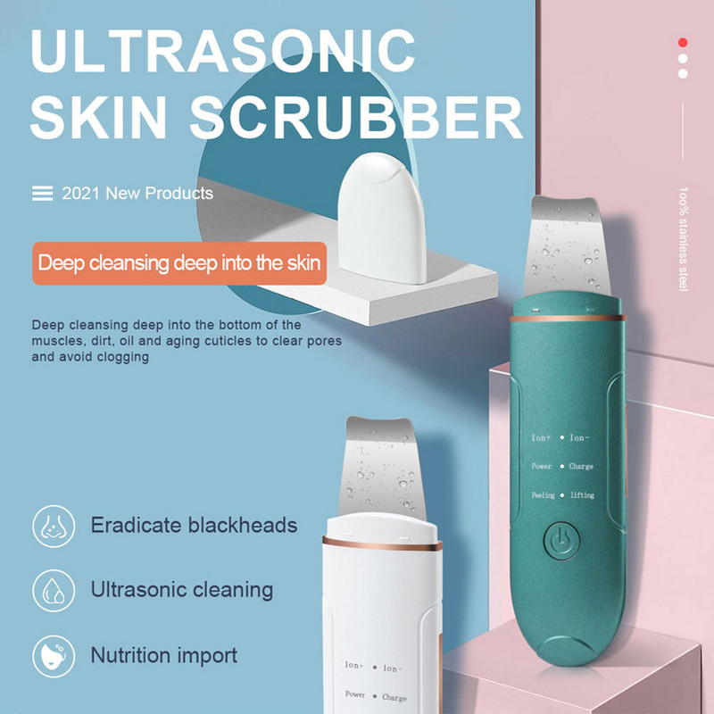 NICARE Ultrahangos Bőrradír Arc Peeling Lapát Mélytisztító Arc Mitesszer pórustisztító Bőrradír Arc Lifting Eszköz