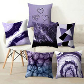45*45cm Huse de pernă geometrice violet Huse de pernă decorative Huse de pernă pentru canapea de acasăDecorare fete de pernă pătrate