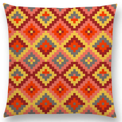 Πολύχρωμο γεωμετρικό σχέδιο Κάλυμμα μαξιλαριού τετράγωνο Μαξιλαροθήκη Διακοσμητική γραμμή/βαμβακερό ριχτάρι Μαξιλάρια Μαξιλάρια για διακόσμηση σπιτιού 45x45cm