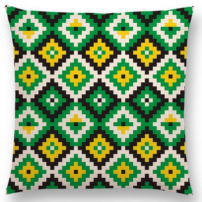 Πολύχρωμο γεωμετρικό σχέδιο Κάλυμμα μαξιλαριού τετράγωνο Μαξιλαροθήκη Διακοσμητική γραμμή/βαμβακερό ριχτάρι Μαξιλάρια Μαξιλάρια για διακόσμηση σπιτιού 45x45cm