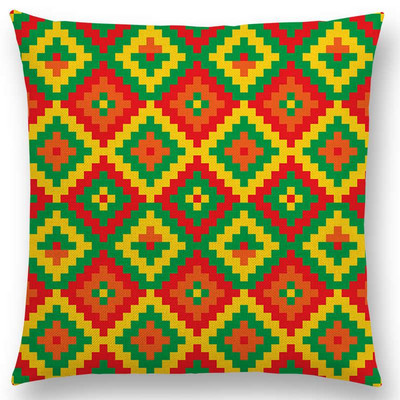 Πολύχρωμο γεωμετρικό σχέδιο Κάλυμμα μαξιλαριού τετράγωνο Μαξιλαροθήκη Διακοσμητική γραμμή/βαμβακερό ριχτάρι Μαξιλάρια Μαξιλάρια για διακόσμηση σπιτιού 45x45cm