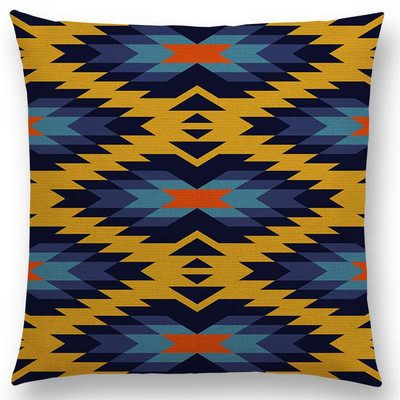 Πολύχρωμο γεωμετρικό σχέδιο Κάλυμμα μαξιλαριού τετράγωνο Μαξιλαροθήκη Διακοσμητική γραμμή/βαμβακερό ριχτάρι Μαξιλάρια Μαξιλάρια για διακόσμηση σπιτιού 45x45cm