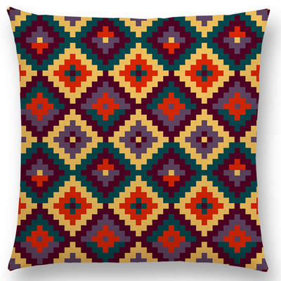 Πολύχρωμο γεωμετρικό σχέδιο Κάλυμμα μαξιλαριού τετράγωνο Μαξιλαροθήκη Διακοσμητική γραμμή/βαμβακερό ριχτάρι Μαξιλάρια Μαξιλάρια για διακόσμηση σπιτιού 45x45cm