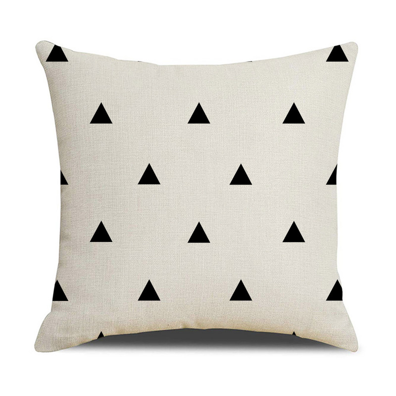 45x45 cm-es párnahuzat fekete-fehér csíkos geometriájú nyomtatott párnahuzat párnahuzat beltéri dekor párnahuzat kanapéhoz