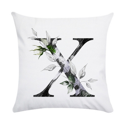 Husă de pernă de pluș din piele de piersică cu literă roz nordic