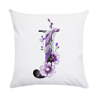 Husă de pernă de pluș din piele de piersică cu literă roz nordic