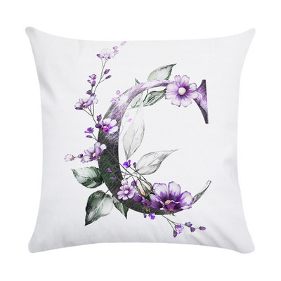 Husă de pernă de pluș din piele de piersică cu literă roz nordic