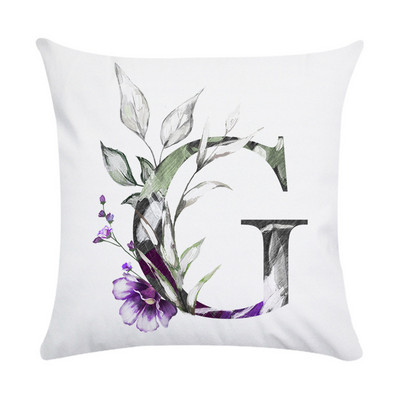 Husă de pernă de pluș din piele de piersică cu literă roz nordic