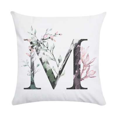 Husă de pernă de pluș din piele de piersică cu literă roz nordic