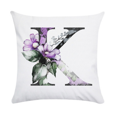 Husă de pernă de pluș din piele de piersică cu literă roz nordic