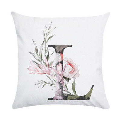 Husă de pernă de pluș din piele de piersică cu literă roz nordic