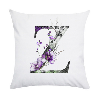 Husă de pernă de pluș din piele de piersică cu literă roz nordic