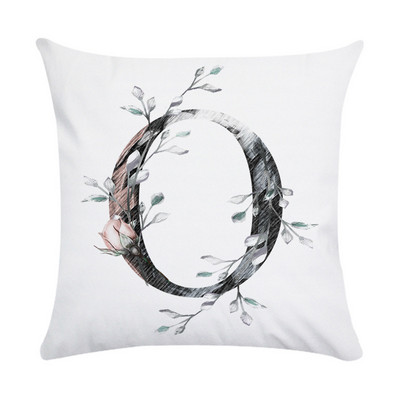 Husă de pernă de pluș din piele de piersică cu literă roz nordic