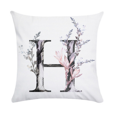 Husă de pernă de pluș din piele de piersică cu literă roz nordic