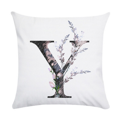 Husă de pernă de pluș din piele de piersică cu literă roz nordic