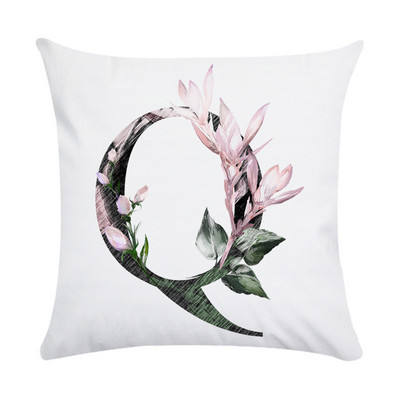 Husă de pernă de pluș din piele de piersică cu literă roz nordic