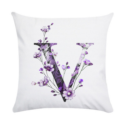 Husă de pernă de pluș din piele de piersică cu literă roz nordic