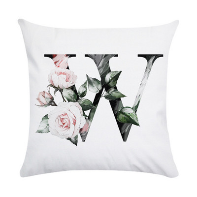 Husă de pernă de pluș din piele de piersică cu literă roz nordic