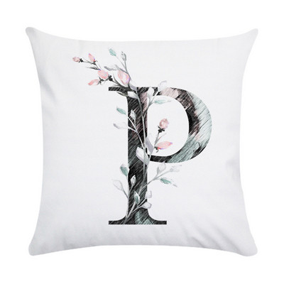 Husă de pernă de pluș din piele de piersică cu literă roz nordic