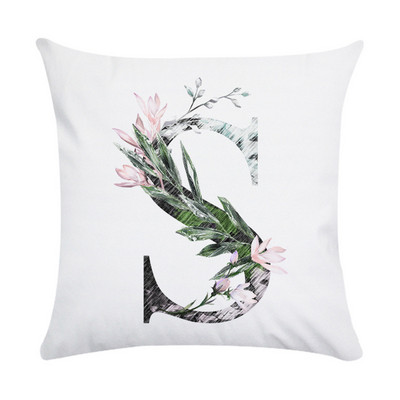 Husă de pernă de pluș din piele de piersică cu literă roz nordic